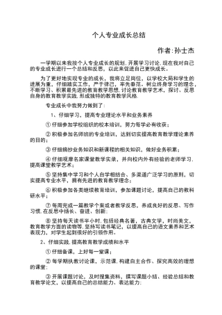 个人专业成长总结