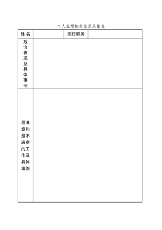 个人业绩相关信息采集表