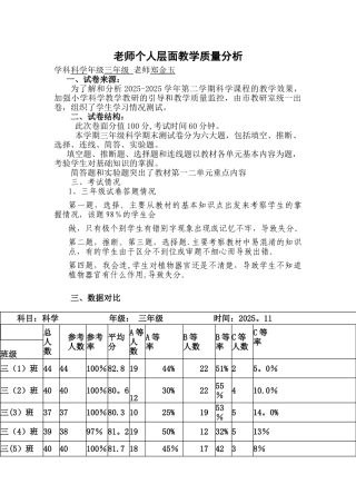 个人层面教学质量分析2025.6