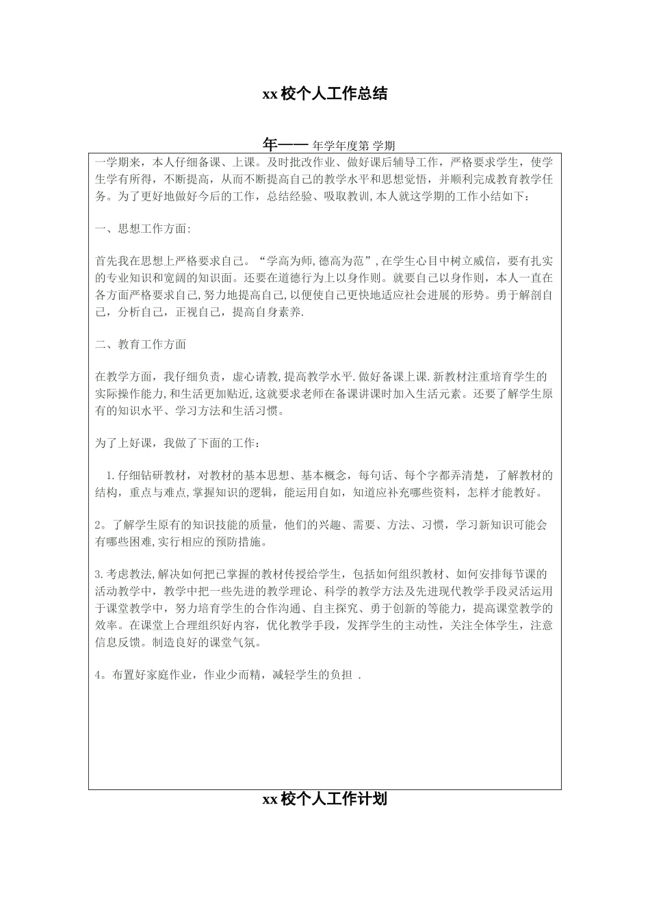 个人工作总结表_第1页