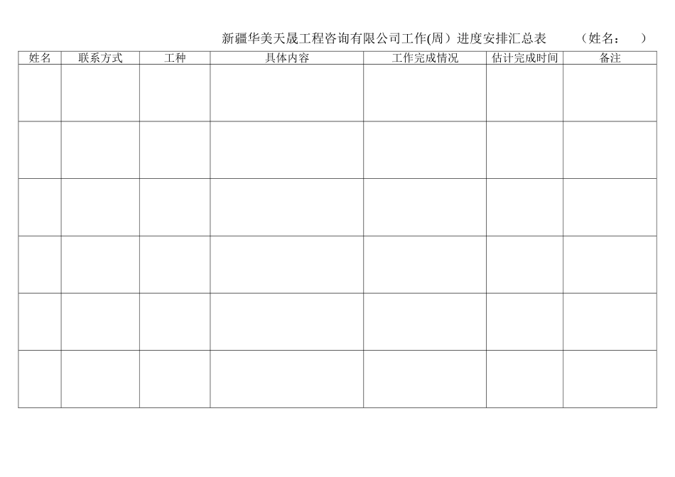 个人工作进度明细表模板_第1页