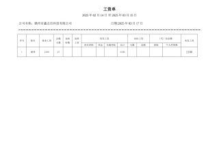 个人工资条模板