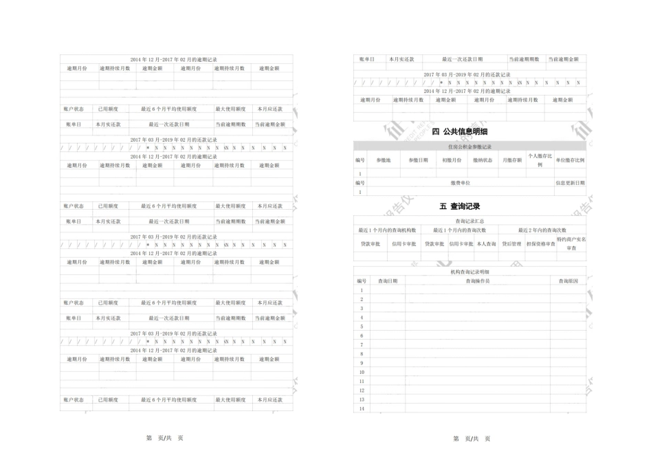 个人征信报告模板征信报告模板_第3页