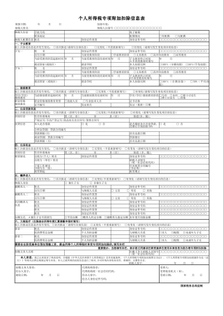 个人所得税专项附加扣除信息表