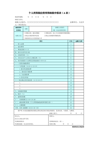 个人所得税经营所得纳税申报表2025年
