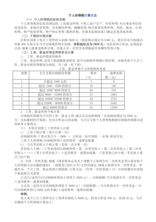 个人所得税计算方法