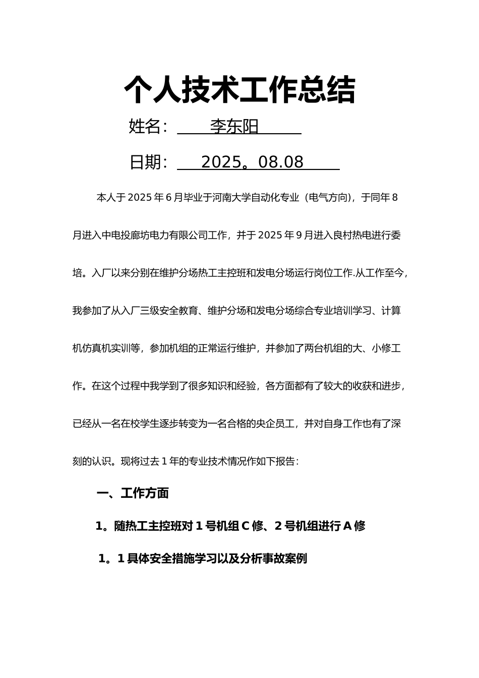 个人技术工作总结11506_第1页