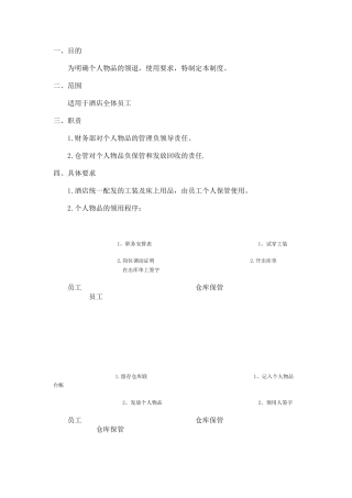 个人物品保管规章制度