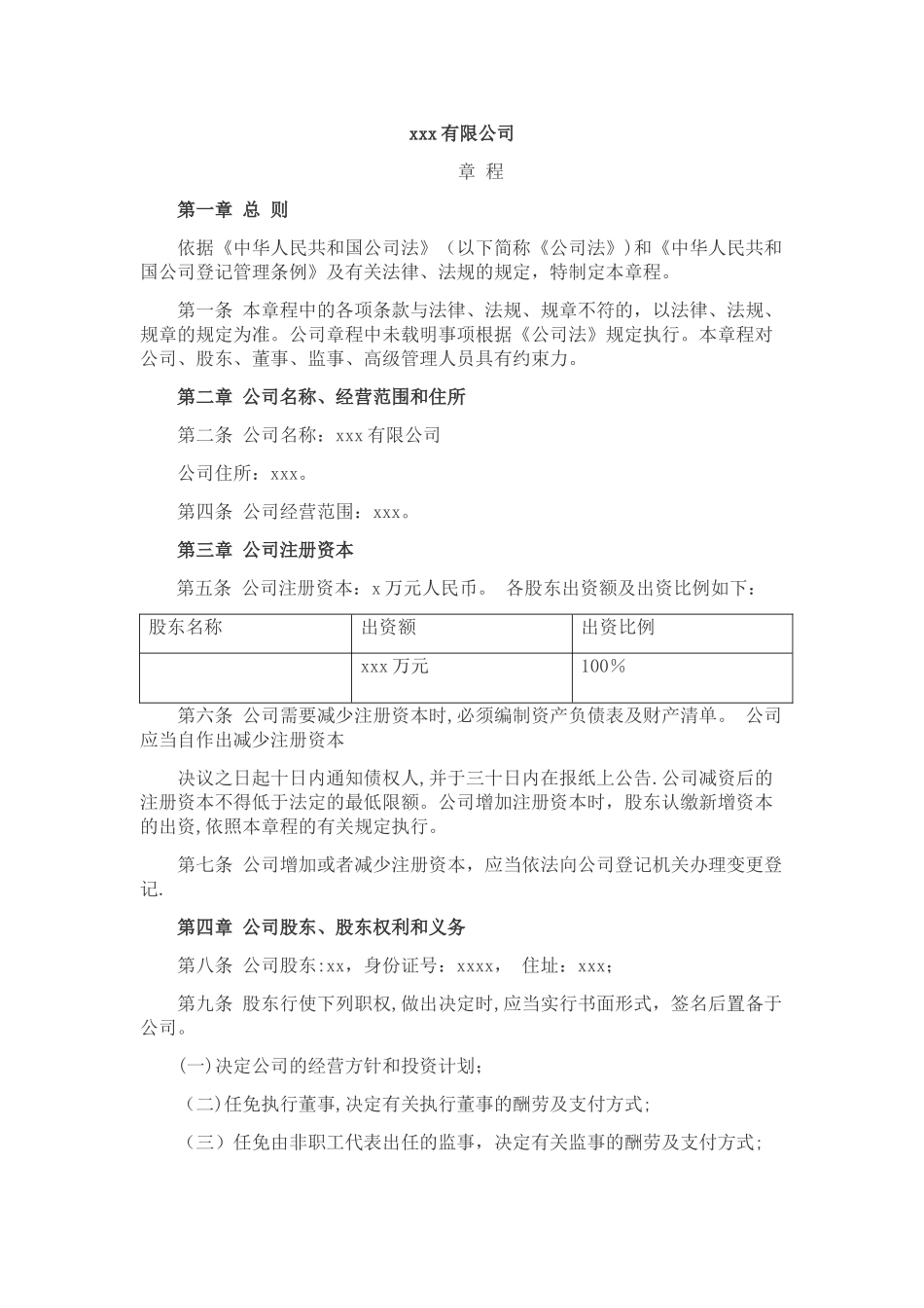 个人独资企业章程_第1页