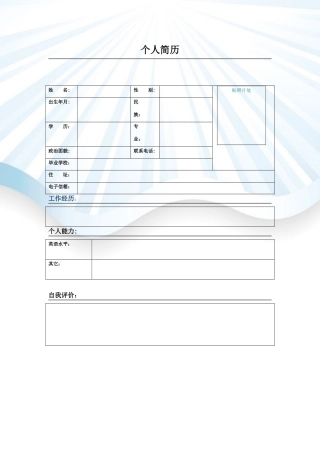 个人简历模板-彩色