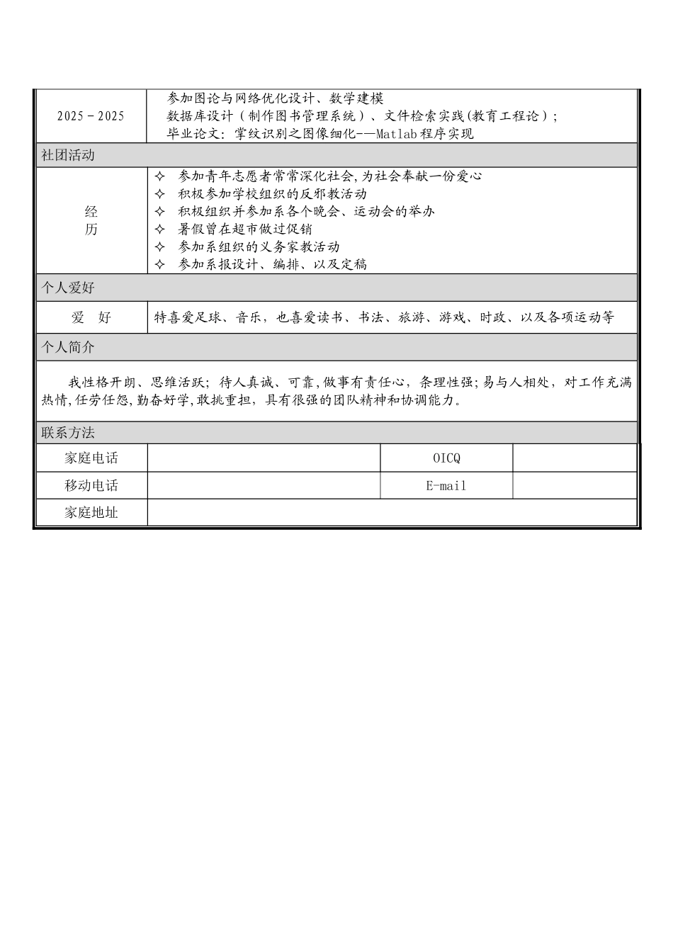 个人简历模板大全-可直接下载使用97265_第2页