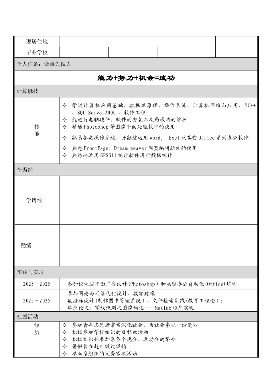 个人简历模板大全-可直接下载使用97352_第3页