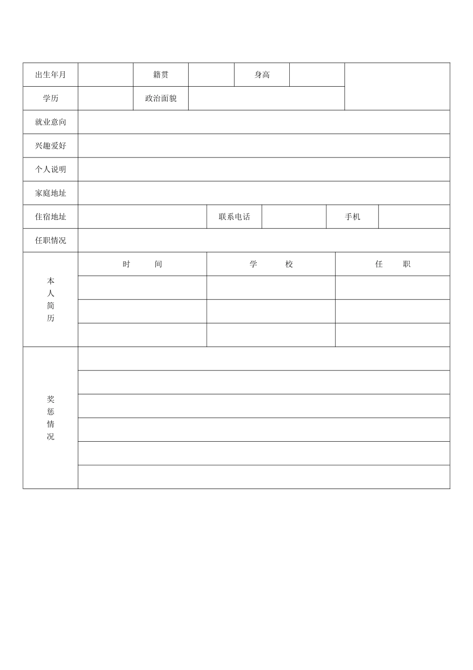 个人简历模板大全-可直接下载使用word版_第2页