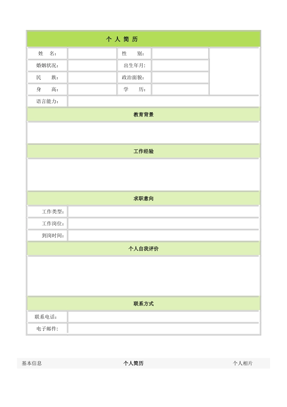 个人简历模板大全_第1页