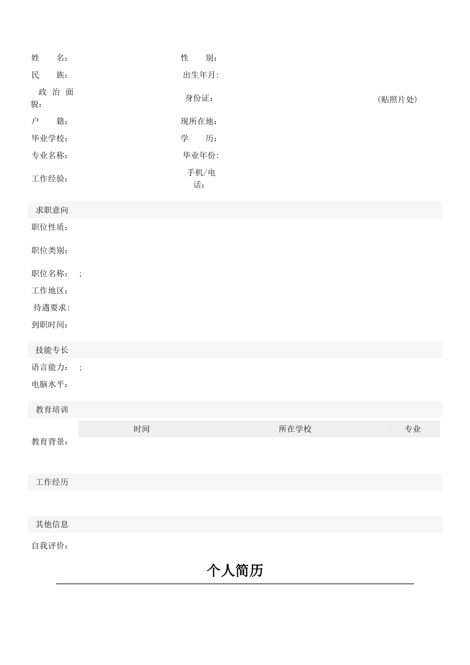 个人简历模板大全_第2页