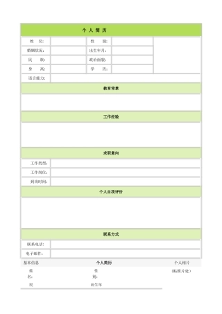 个人简历模板大全70521