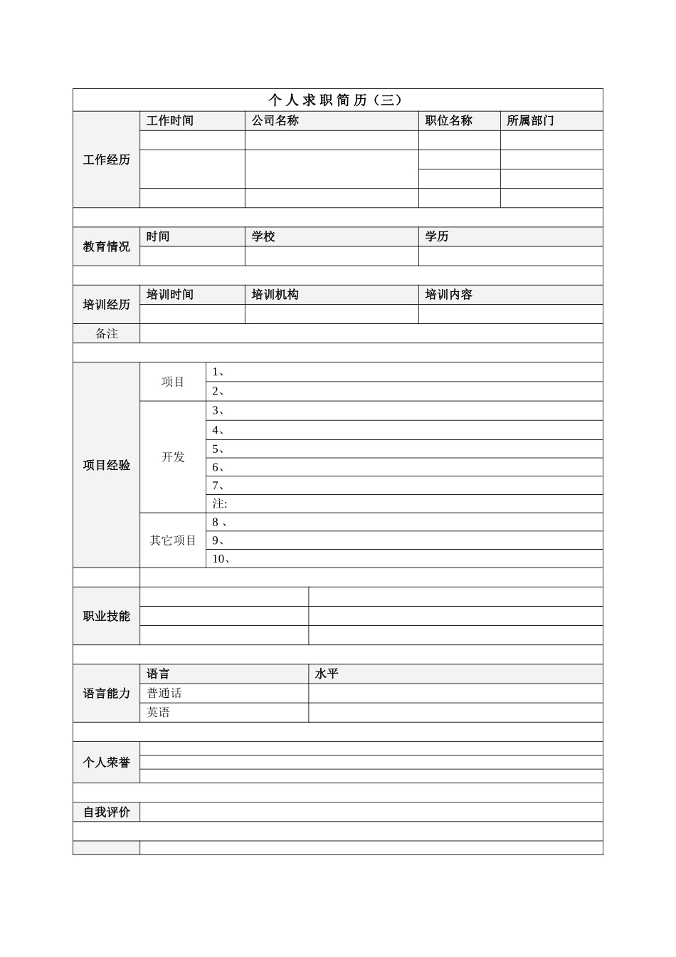 个人简历模板完整版58970_第3页