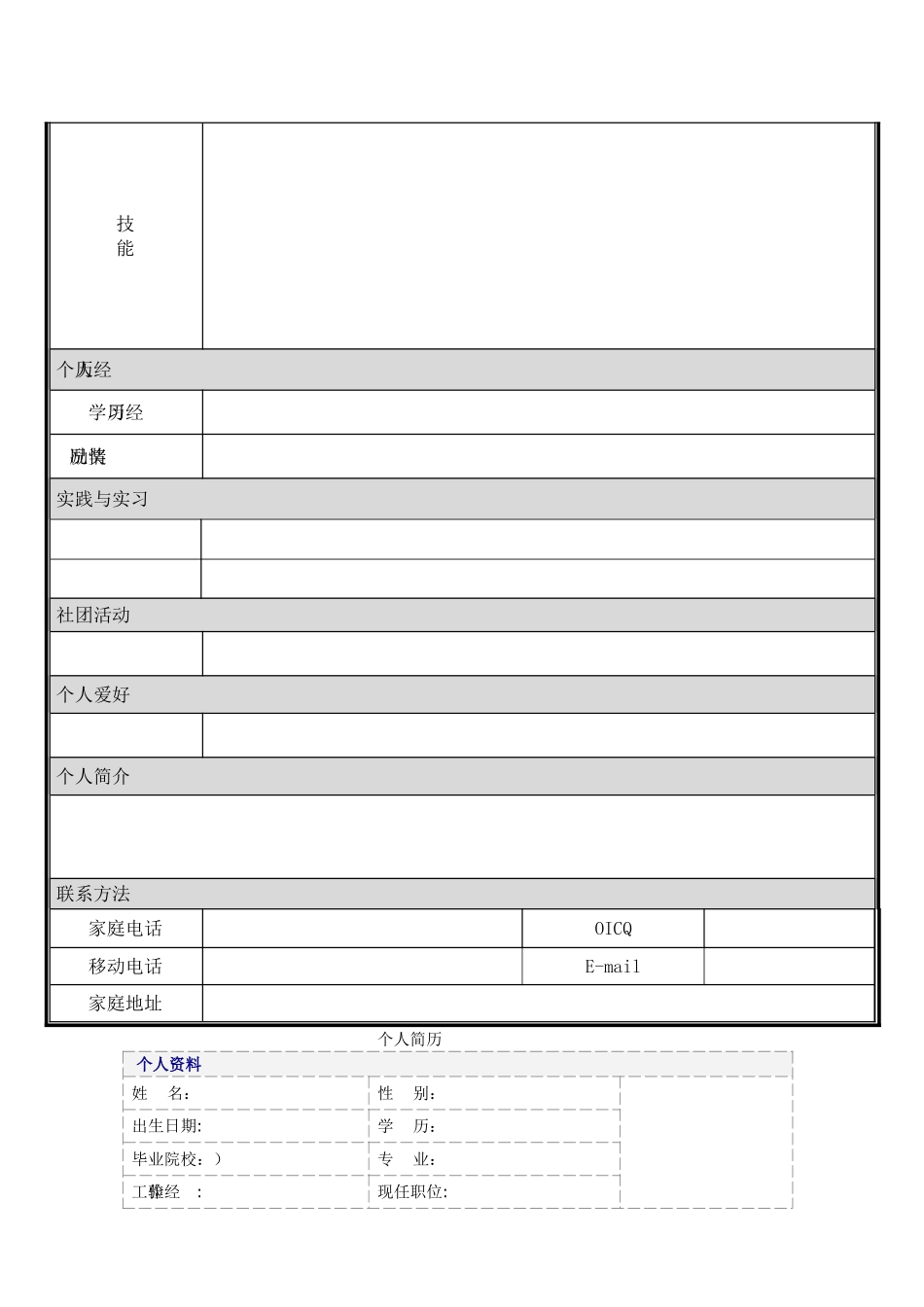 个人简历模板框架大全_第3页
