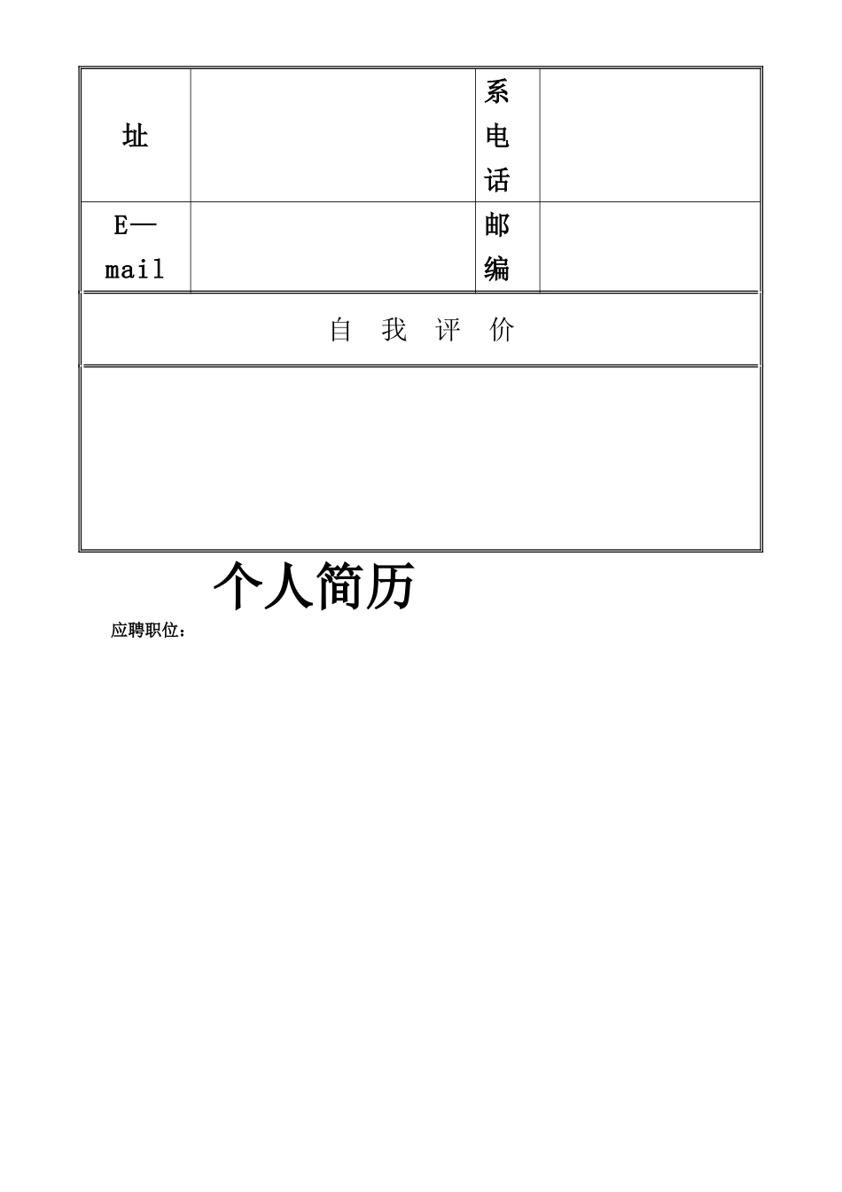 个人简历模板精选集合_第2页