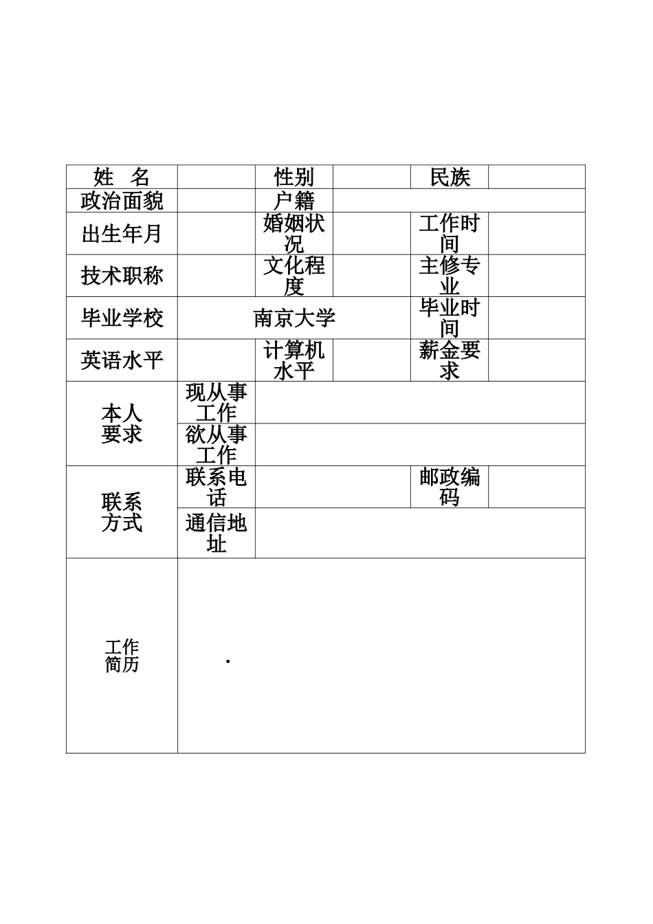 个人简历模板精选集合_第3页