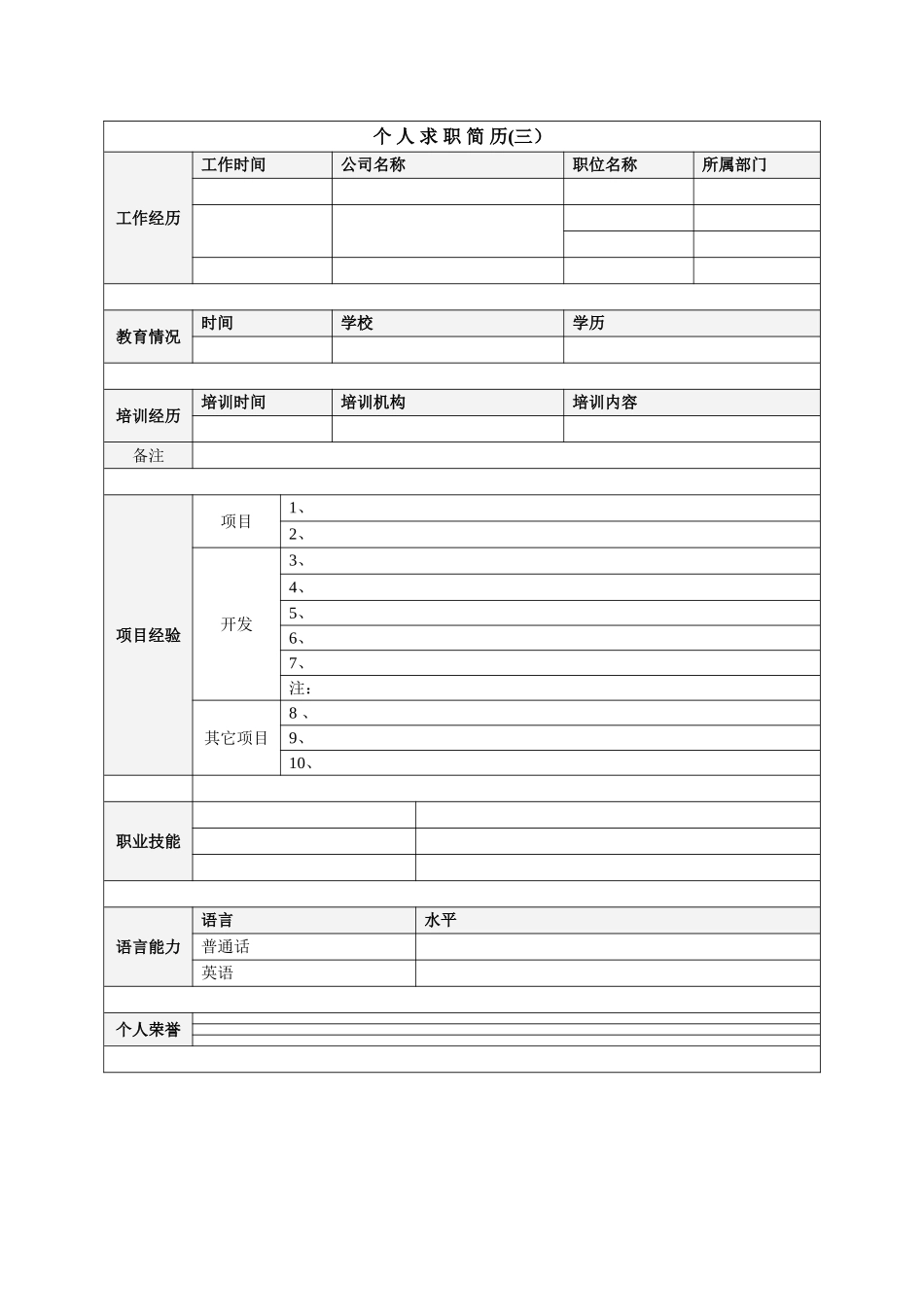个人简历范文大全_第3页