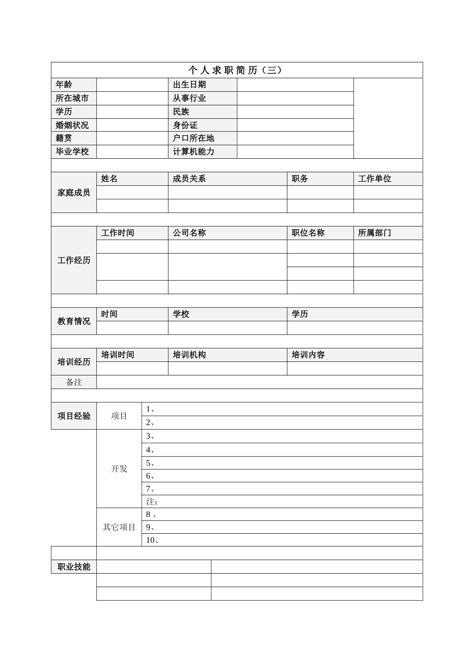 个人简历范文大全02193_第3页