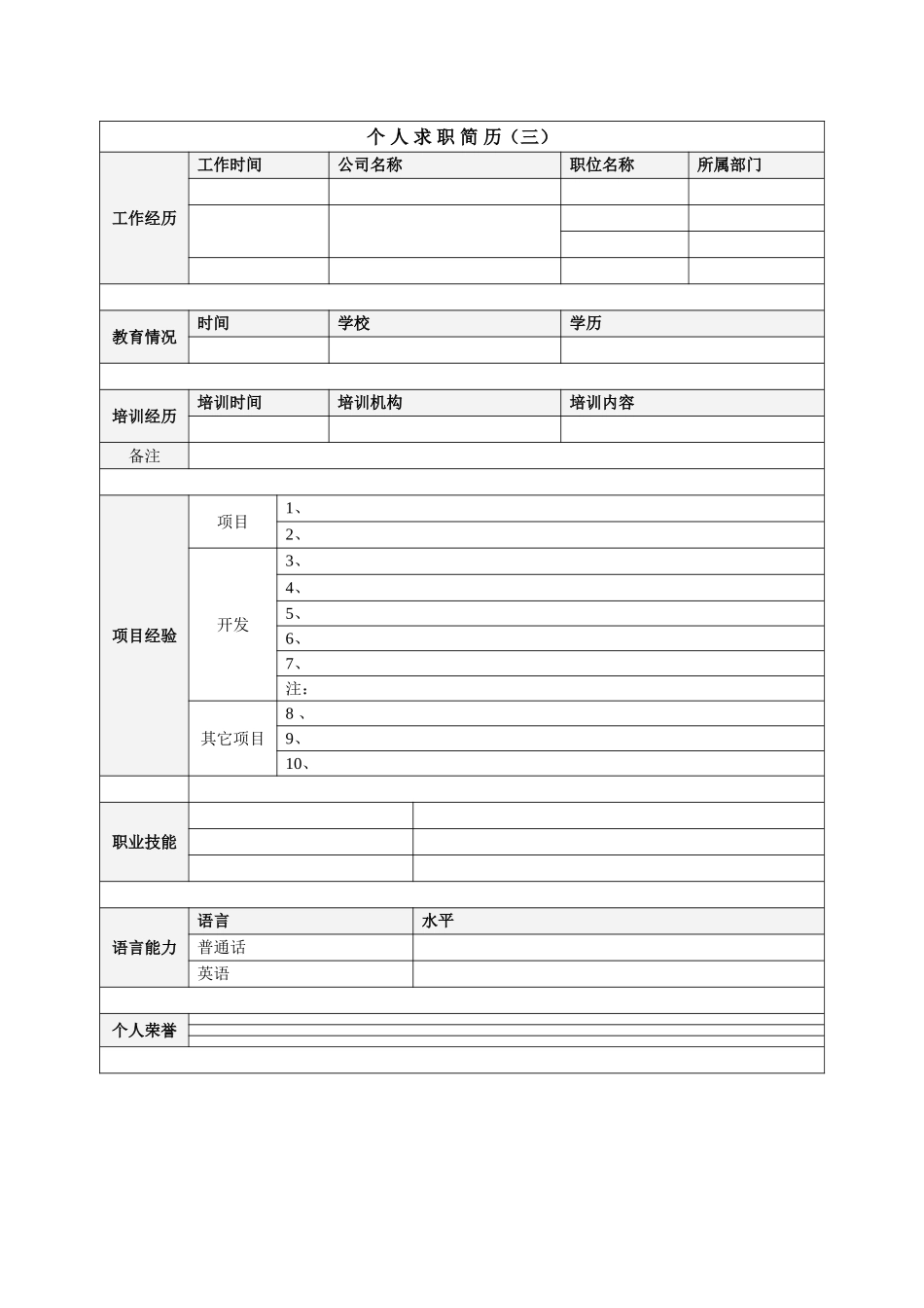 个人简历范文大全94157_第3页