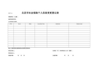 个人信息变更登记表