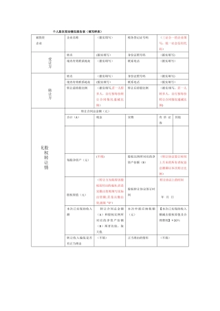 个人股东变动情况报告表