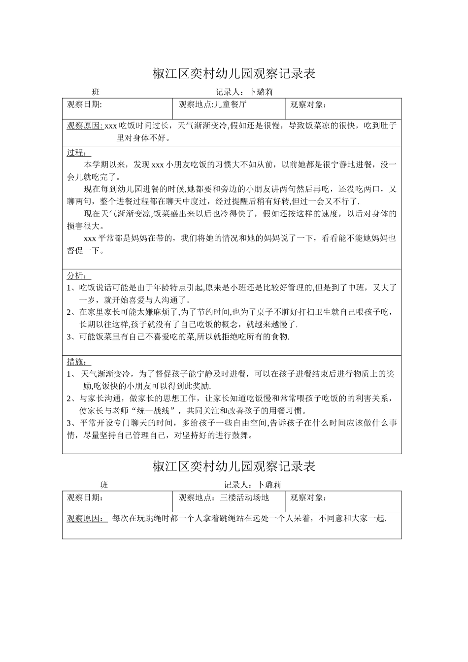 个人观察记录表_第1页