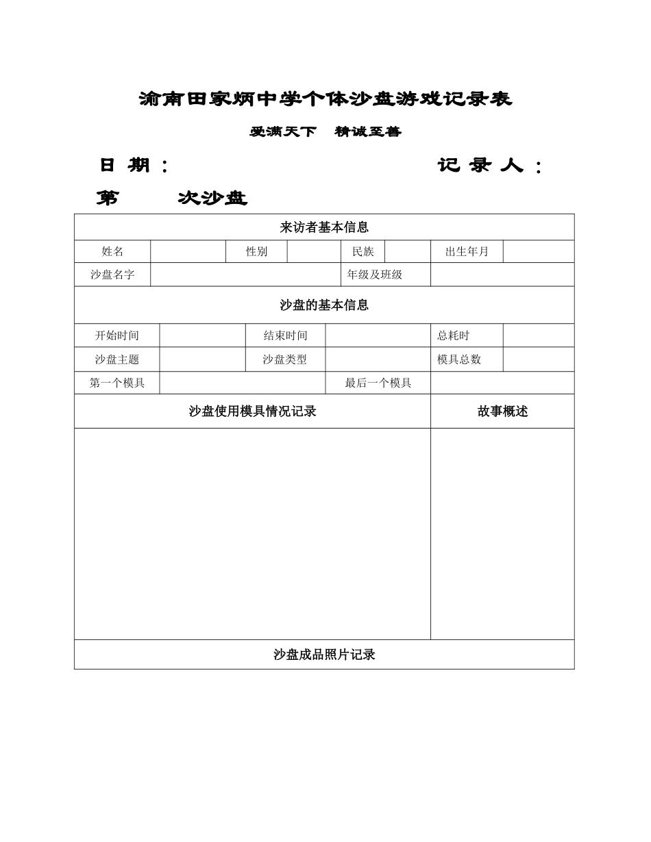 个体沙盘记录表_第1页