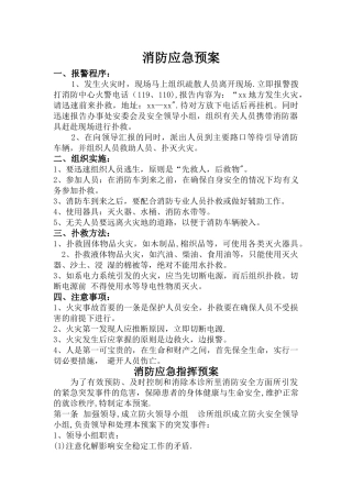 个体诊所消防制度应急预案