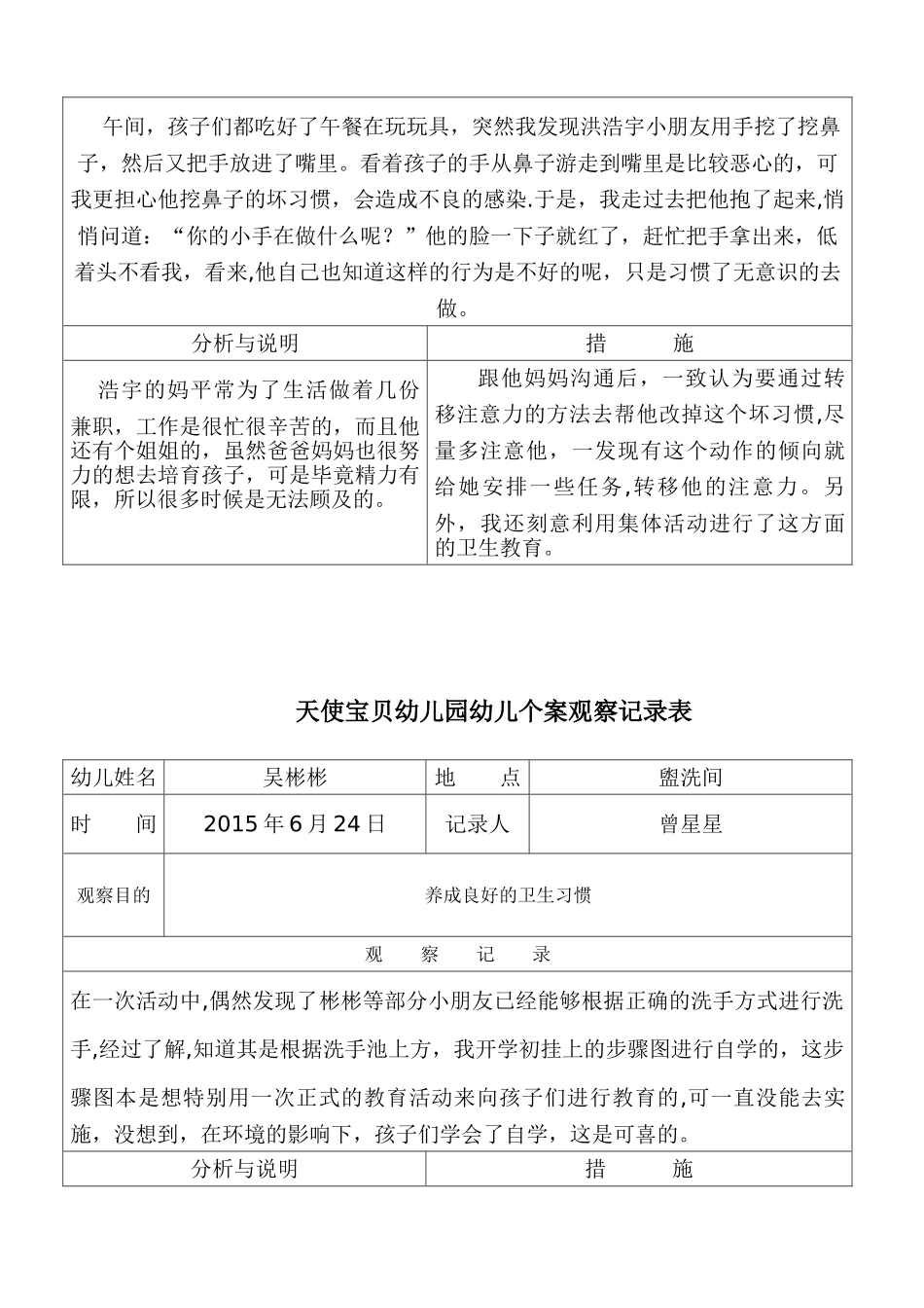 个案观察记录表24256_第3页