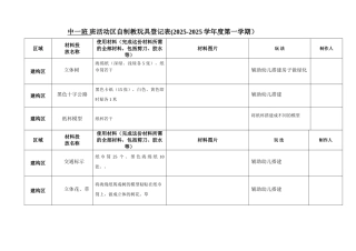 中一班自制教玩具登记表