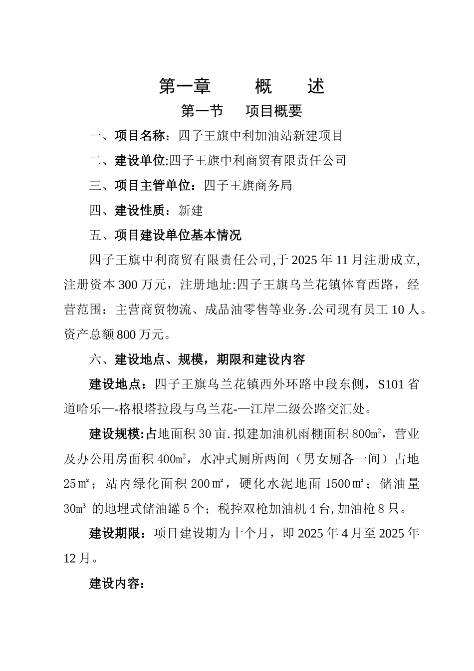 中利加油站可行性研究报告_第1页