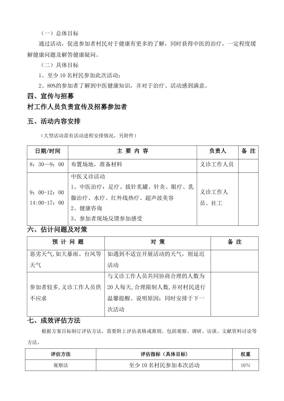 中医义诊进社区活动计划书_第2页