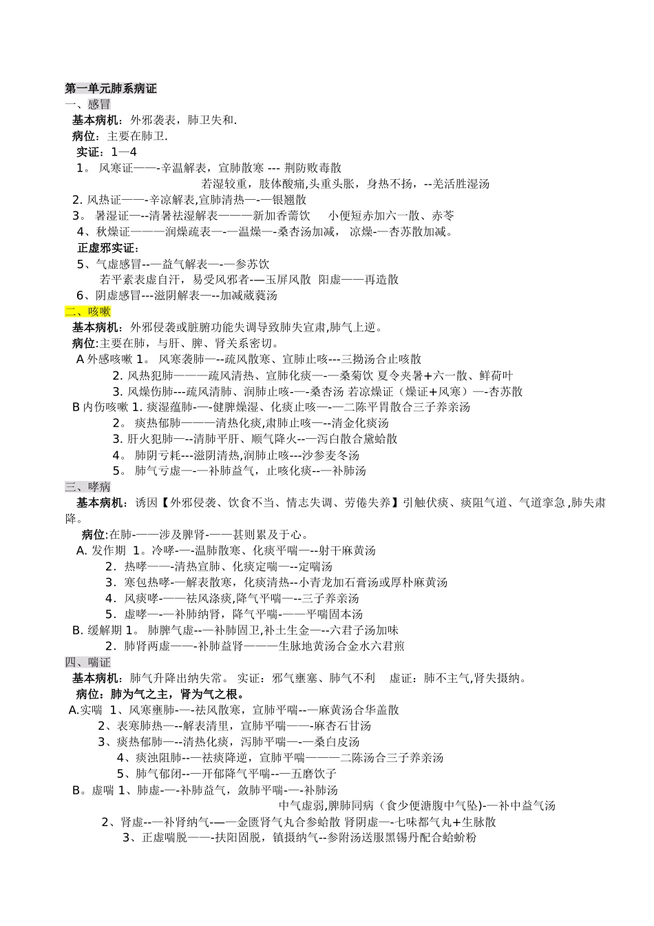 中医内科学总结_第1页