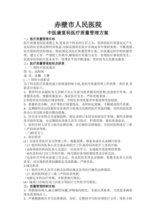 中医科质量与安全控制指标