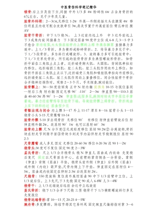 中医骨伤科学笔记精华