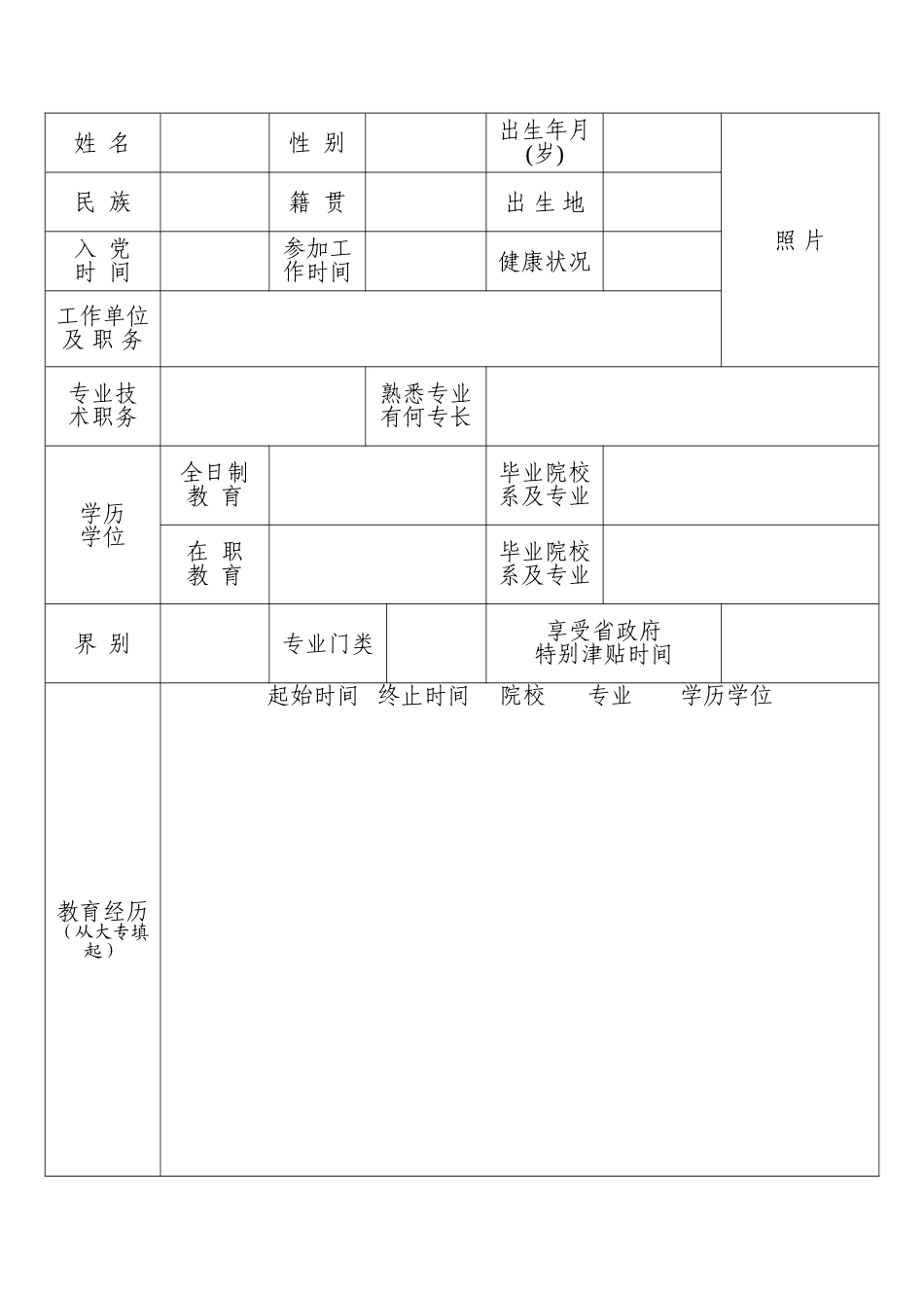 中原文化名家人选推荐表_第3页