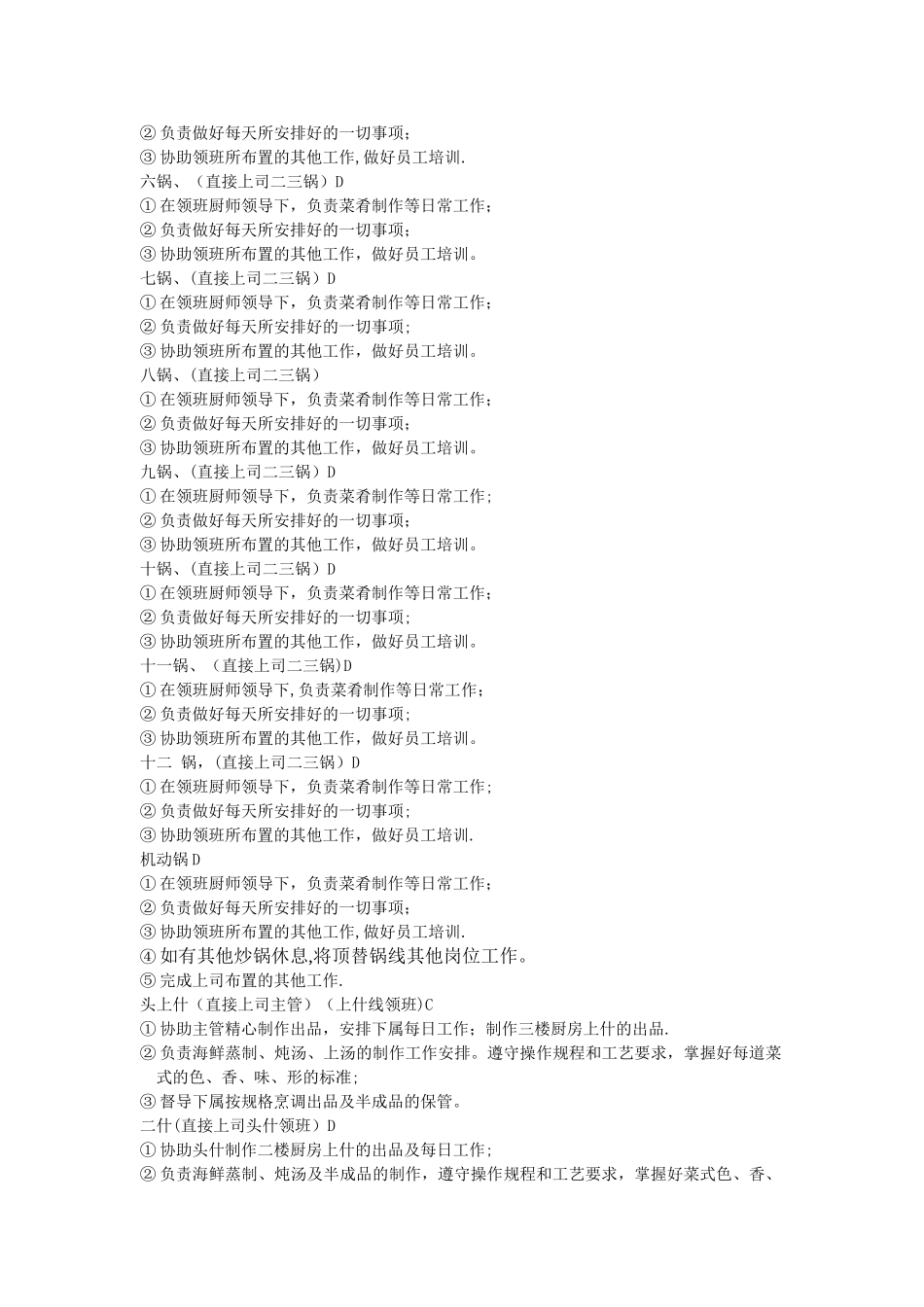 中厨房岗位职责描述_第2页