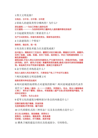 中外建筑史的重点