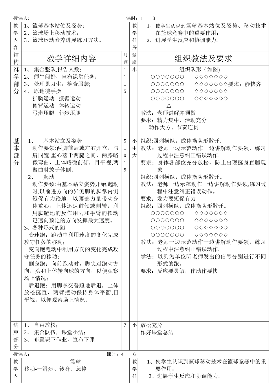 中学体育课篮球教案_第1页