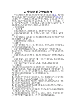 中学团委工作制度