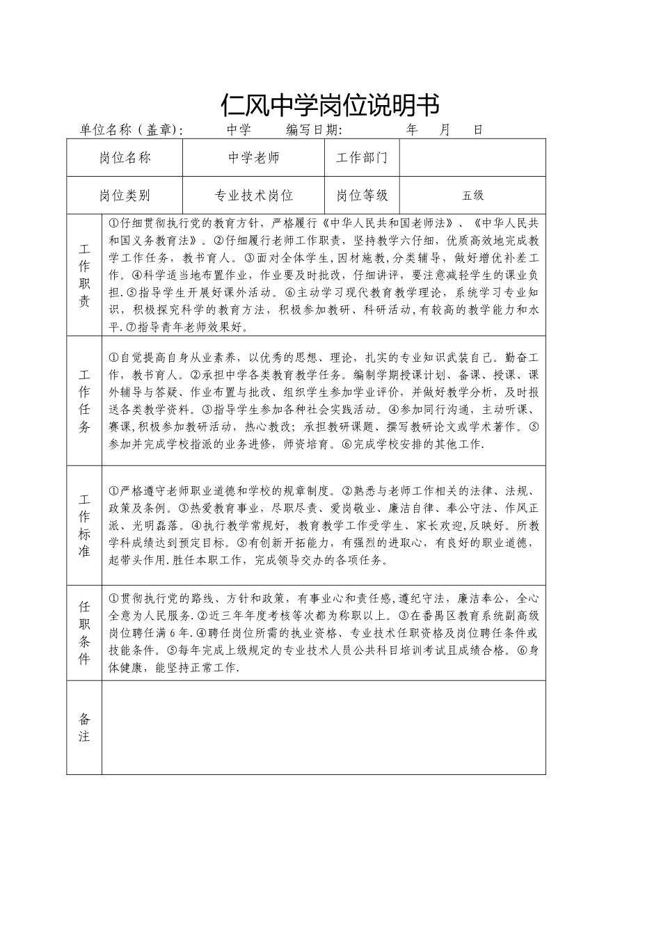 中学岗位说明书-_第3页