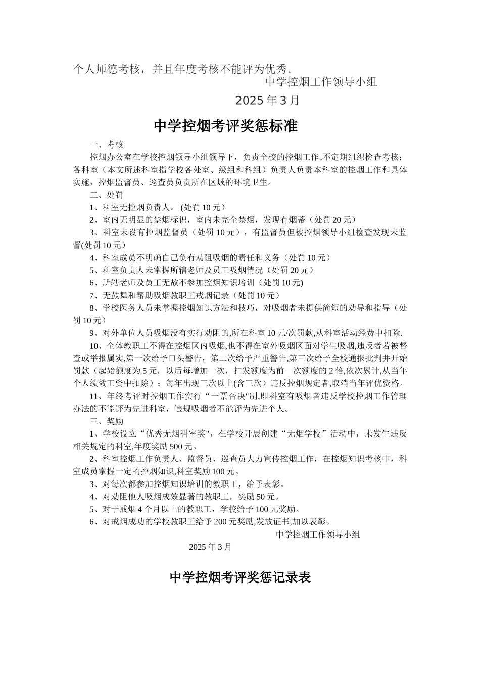 中学控烟考评奖惩制度_第2页
