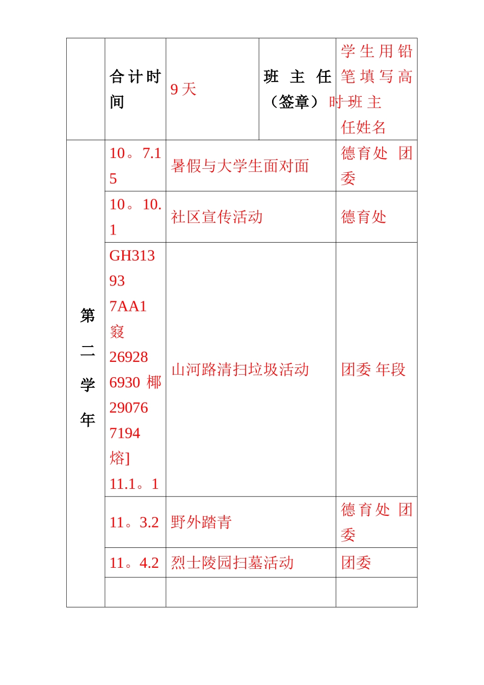 中学生社会实践活动登记表_第3页