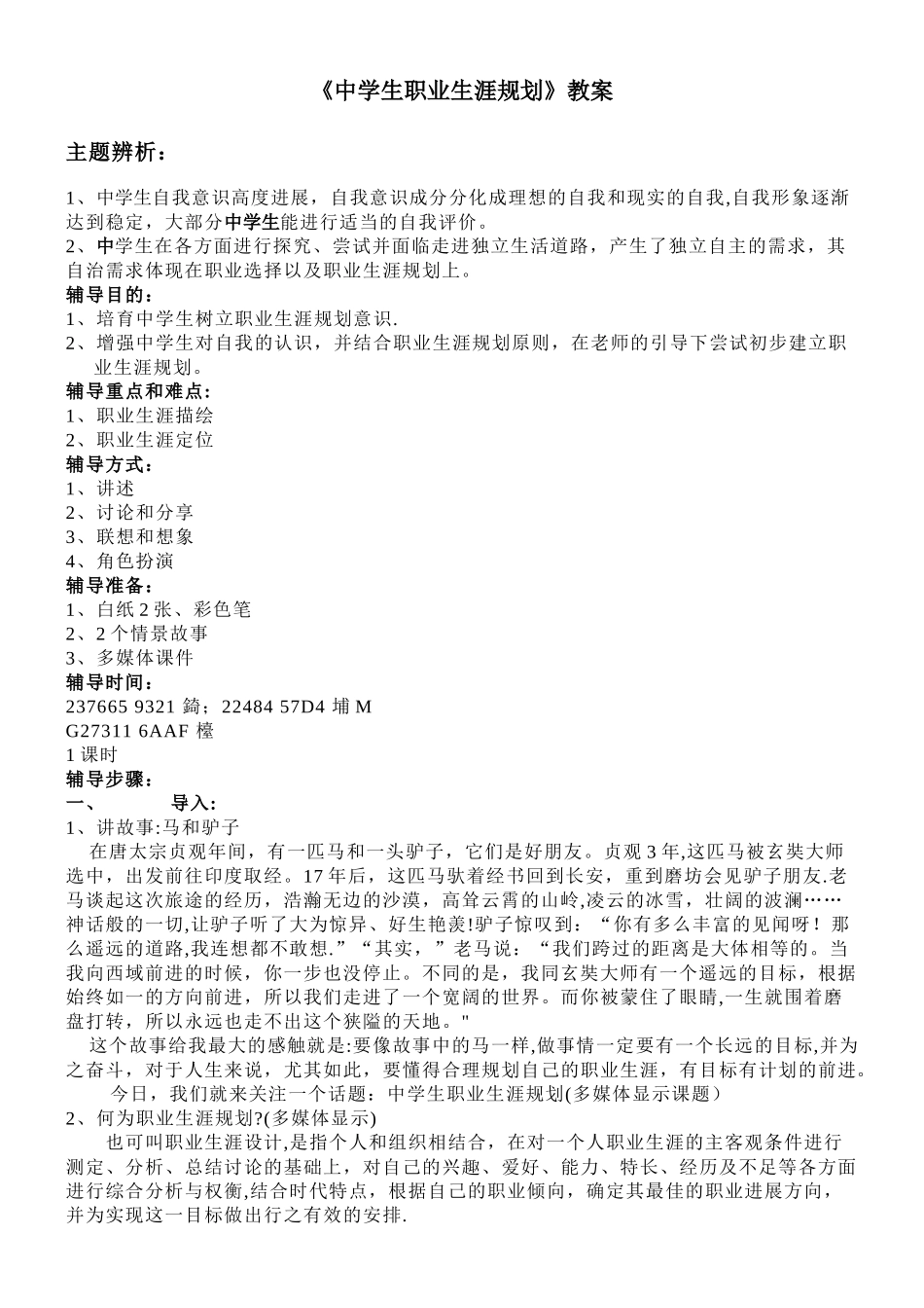 中学生职业生涯规划_第1页