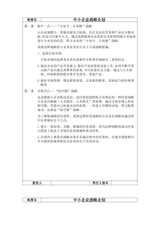 中小企业战略企划