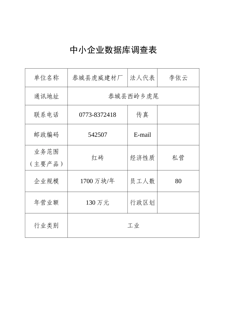 中小企业数据库调查表_第3页